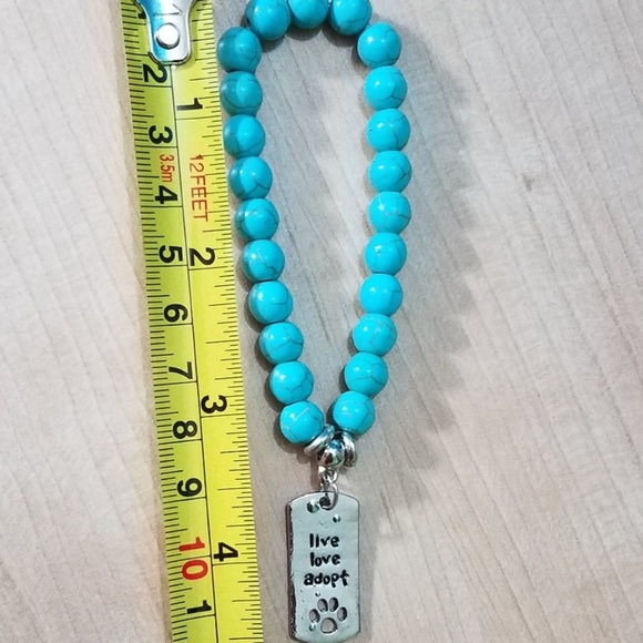 Silver Turquoise Pets Furry Friend Bracelet, beads, alloy metal - Picture 1 of 4
